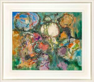 Mogens Balle – Composition (Figures), circa 1965 – oil on canvas, professionally framed