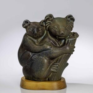 Gunnar Nylund - A glazed stoneware sculpture of Koalas - Rörstrand Sweden circa 1955