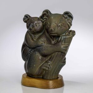 Gunnar Nylund - A glazed stoneware sculpture of Koalas - Rörstrand Sweden circa 1955