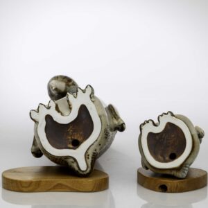 Gunnar Nylund - Two glazed stoneware sculptures of Pinguïns - Rörstrand Sweden circa 1955