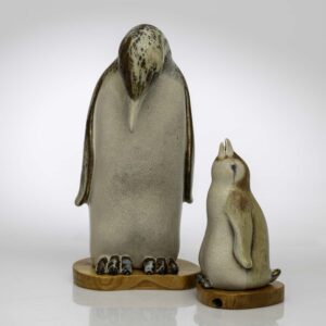 Gunnar Nylund - Two glazed stoneware sculptures of Pinguïns - Rörstrand Sweden circa 1955