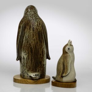 Gunnar Nylund - Two glazed stoneware sculptures of Pinguïns - Rörstrand Sweden circa 1955