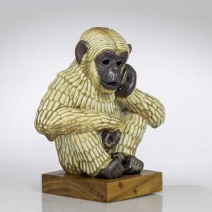 Gunnar Nylund - A glazed stoneware sculpture of a Monkey - Rörstrand Sweden circa 1955