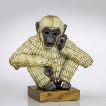 Gunnar Nylund – A glazed stoneware sculpture of a Monkey – Rörstrand Sweden circa 1955