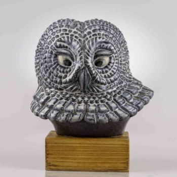 Gunnar Nylund – A glazed stoneware sculpture of an Owl – Rörstrand Sweden circa 1955