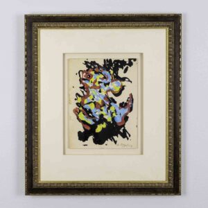 Karel Appel - Composition, 1954 - gouache on paper, professionally framed