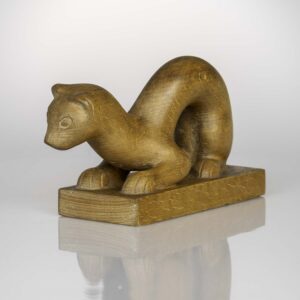 Sakari Pykälä - A unique handcarved beechwood sculpture of an Ermine - Finland 1953