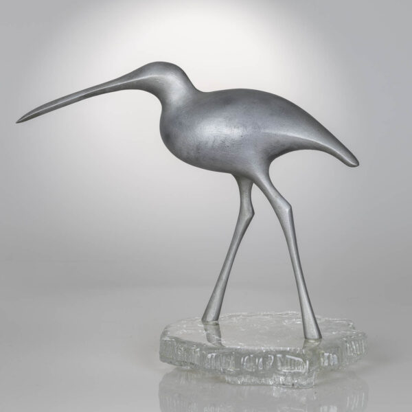 Tapio Wirkkala - A sculpture of a bird "Suokurppa" on a glass stand, model TW513 - Kultakeskus / Iittala, Finland ca. 1975