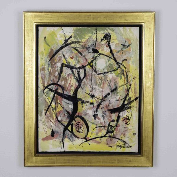 Willy Boers - Composition, 1949 - gouache on paper, professionally framed