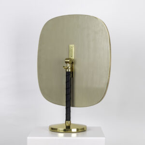 David Rosén - Scandinavian Modern Brass and Leather Table Mirror - Nordiska Kompaniet, Sweden 1950's